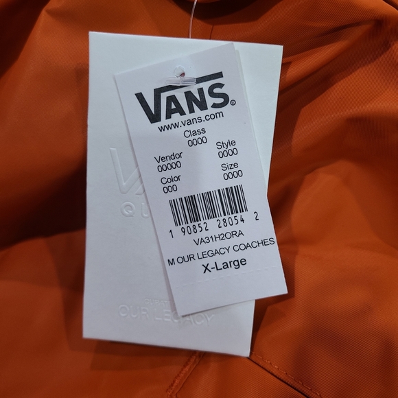 VANS NWT 🏷️ "Our Legacy" Edition Waterproof Windproof Orange Jacket Coat XL - Picture 12 of 16
